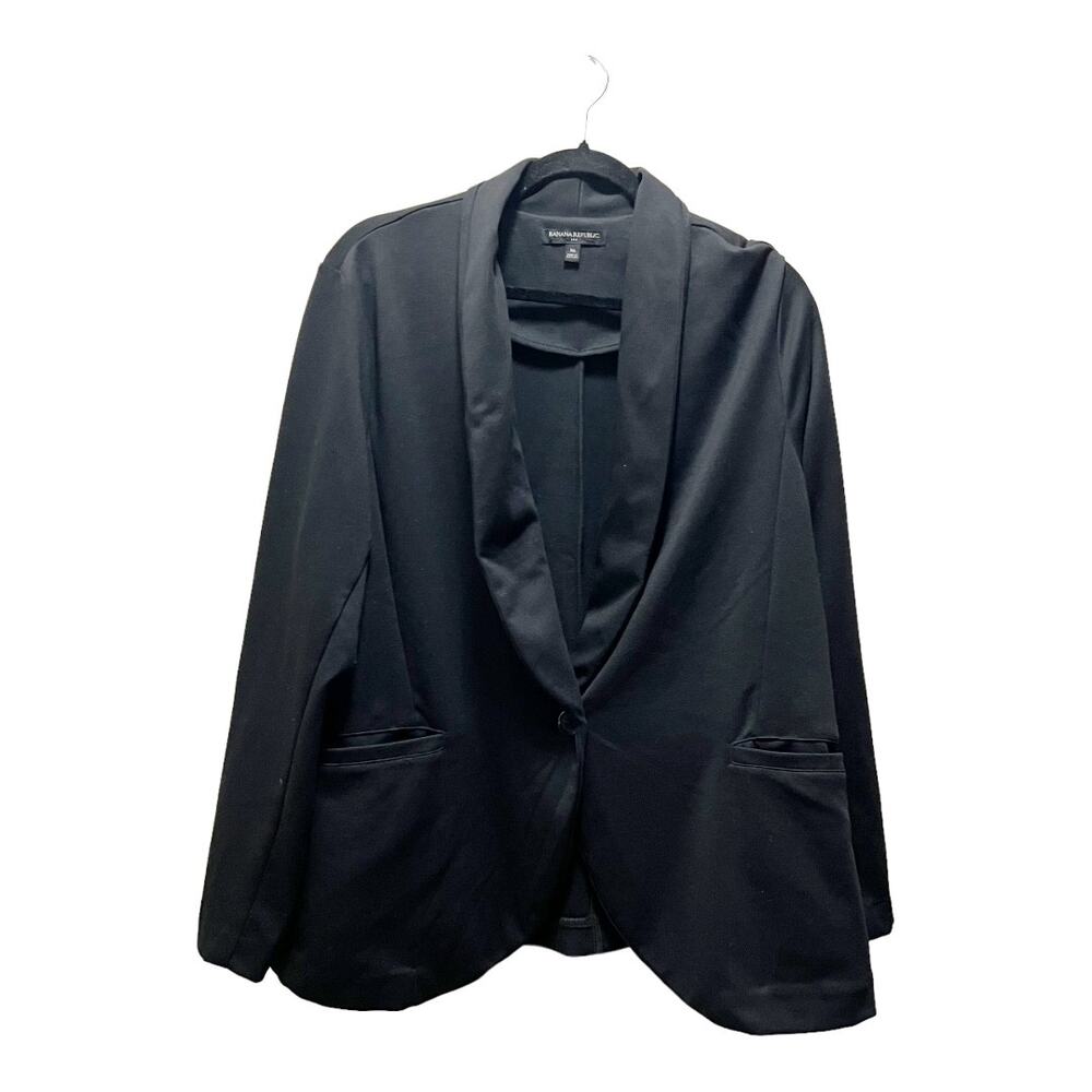 Banana Republic Black Blazer Slim Shawl Collar Single Breasted One Button Sz XL